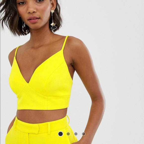 ASOS Tops - Bright yellow bralet crop top